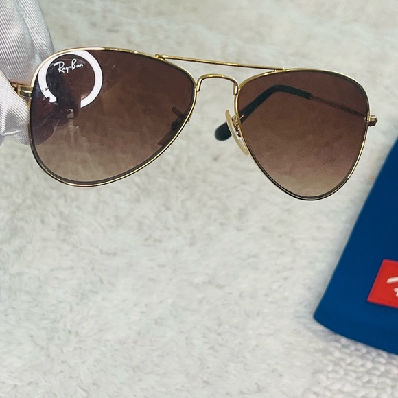 Ray-Ban Toddler Aviator Sunglasses Gold Frame Brown Lenses Baby Kids - Picture 8 of 11